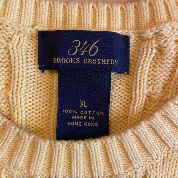 ✨🌼Brooks Brother Yellow Cable Knit Sweater ✨ - Picture 6 of 7